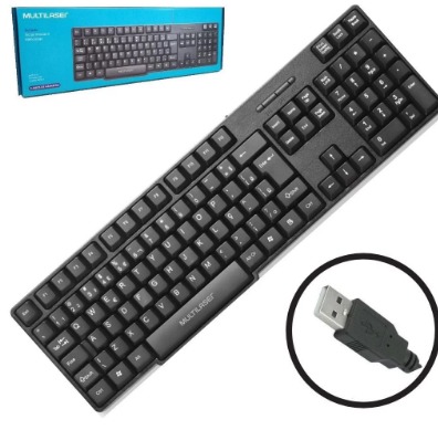 TECLADO PC USB BASICO SLIM PRETO LASER USB (05)-TC193 MULTILASER