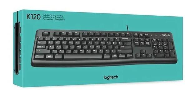 TECLADO LOGITECH PC USB K120 PRETO COM FIO