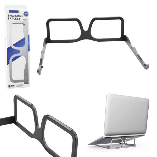 SUPORTE NOTEBOOK FORMATO DE OCULOS PRETO DOBRAVEL PARA MESA K321 GENERICO
