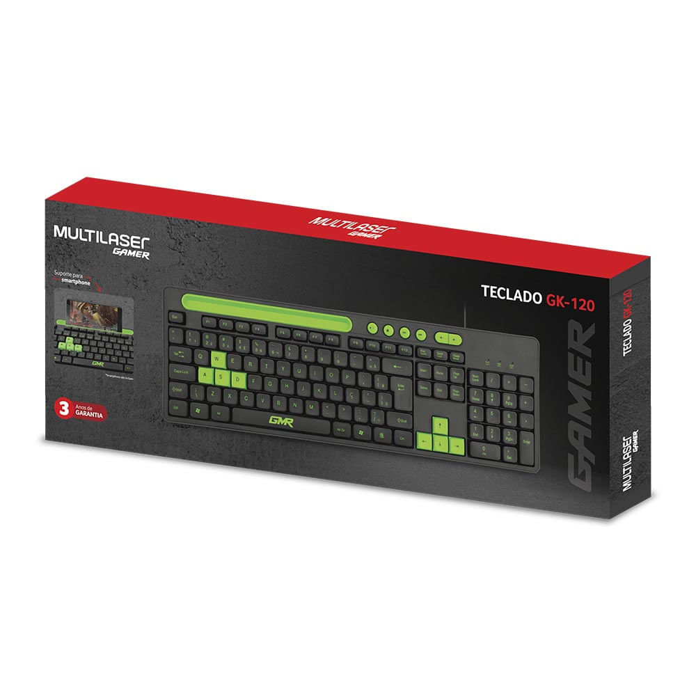 TECLADO PC COM APOIO DE SMARTPHONE GK120