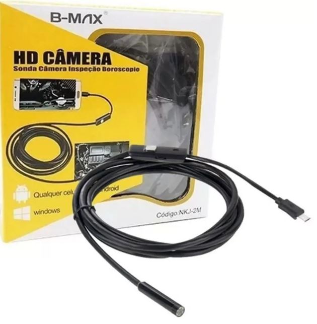 Camera Micro 7mm Sonda Endoscopica Cabo Flexivel 2 Metros