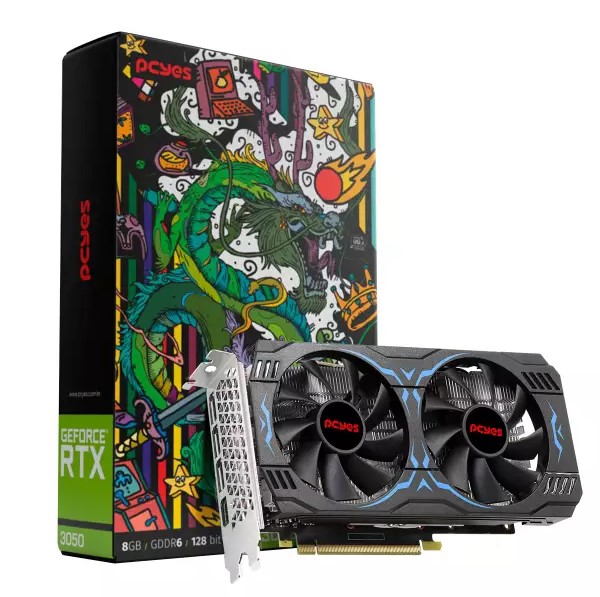 PLACA DE VIDEO 08 GB - RTX-3050 NVIDIA GEFORCE RTX 3050 8GB GDDR6 128BITS PCYES PVRTX30508GB