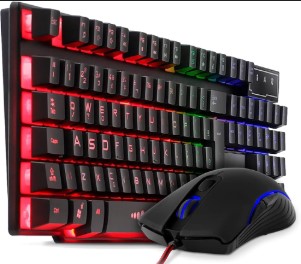 TECLADO E MOUSE GAMER RGB COM FIO USB KIT . MULTIMIDIA - ABNT2